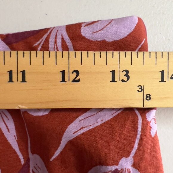 WAYF  Two Piece Strapless Floral Maxi Dress Rust Red Pink Tiered Smocked Back S - Picture 15 of 16